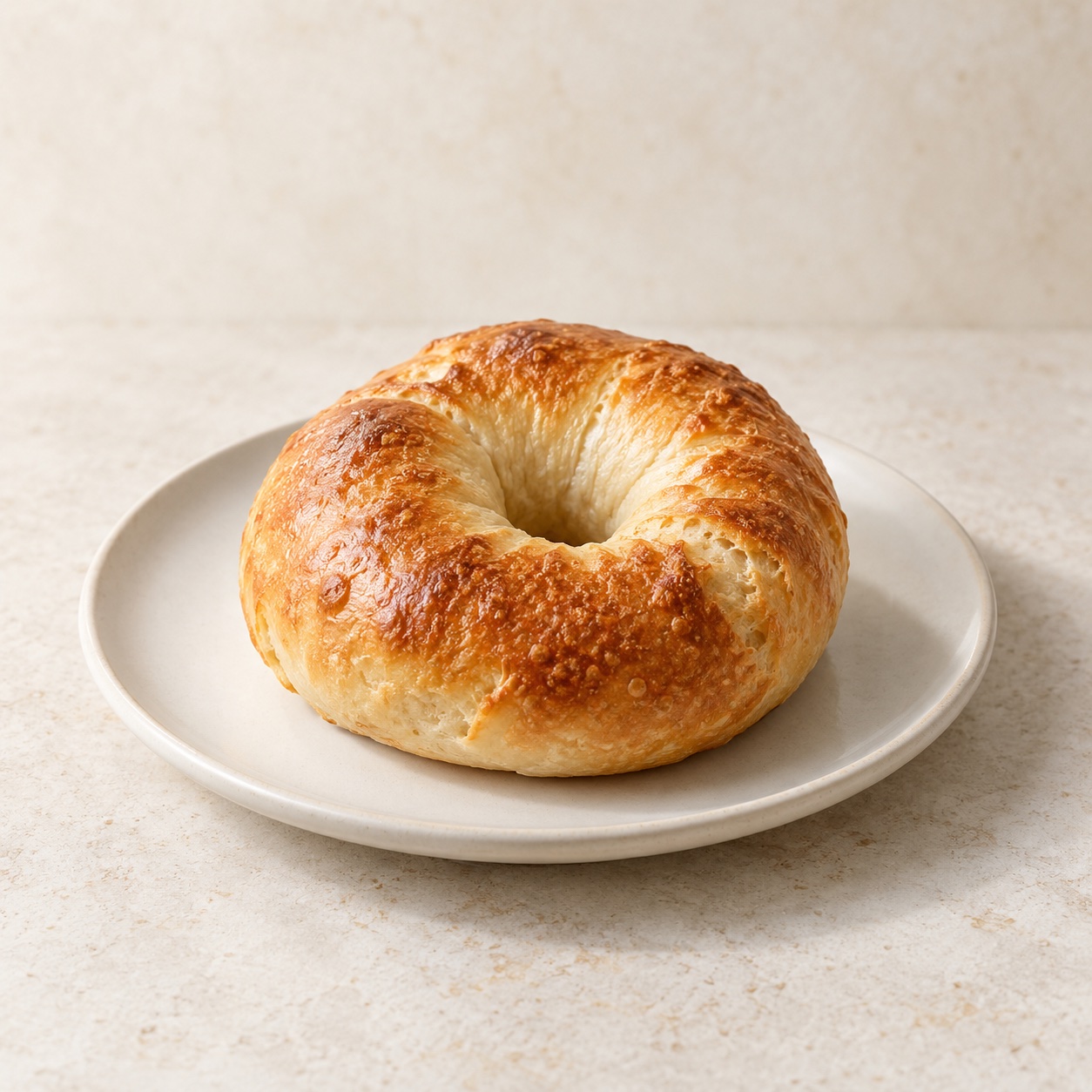 Illustrative Plain Protein Bagel — approved menu image