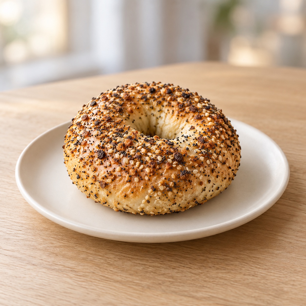 Illustrative Everything Protein Bagel — approved menu image