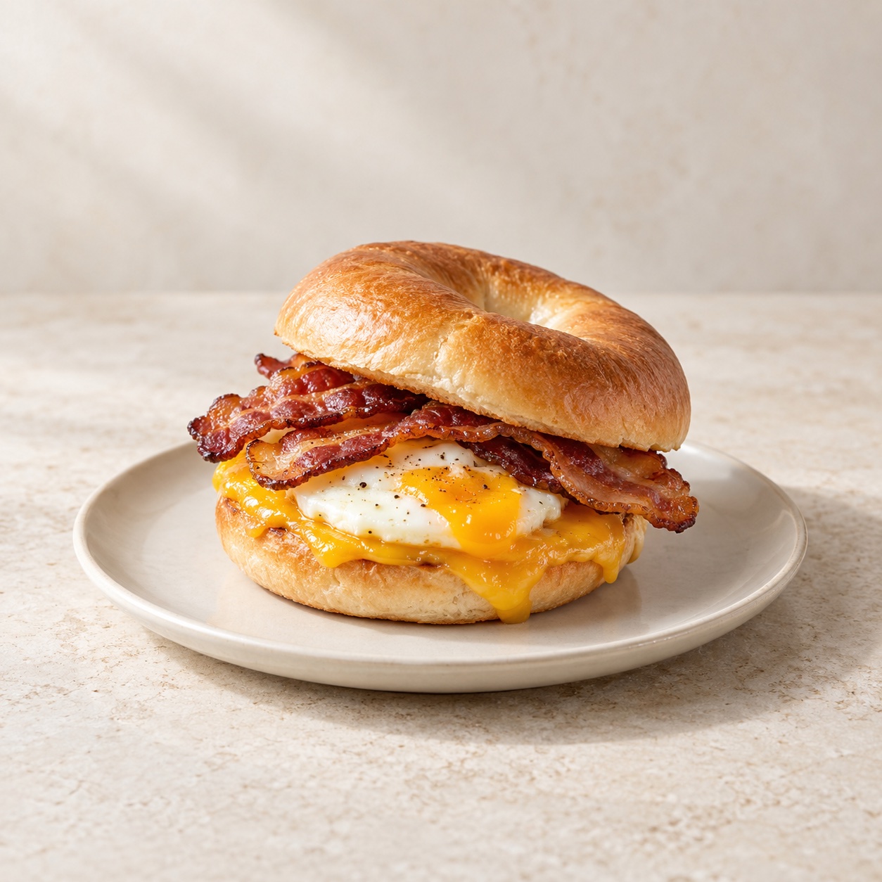 Illustrative Bacon, Egg & Cheddar — approved menu image